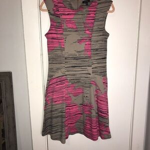 Apt. 9 Pink and Gray Patterned Midi Dress